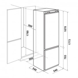 Réfrigérateur Focus Encastrable No Frost - Combiné - 292L - FILO 3600 - Blanc