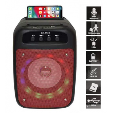Haut Parleur Bluetooth - SK1102 - Rouge & Noir