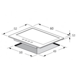 Plaque Encastrable Focus 4F - 60CM - F408B - Noir