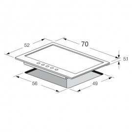 Plaque Encastrable Focus 5F - 70CM - F403X - Inox & Noir