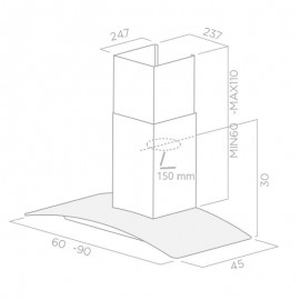 Hotte Focus Centrale - 90cm - F914X - Inox