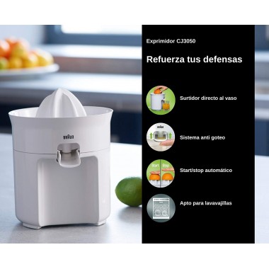 Presse agrumes Braun 60W- CJ3050 - Blanc