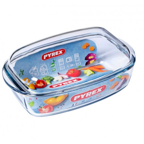 Cocotte Volaille Pyrex 6.5L - 37 x 22 cm - 466A000/6 - Transparente