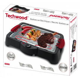 Barbecue Électrique Techwood 2000W - TBQ2035 - Noir