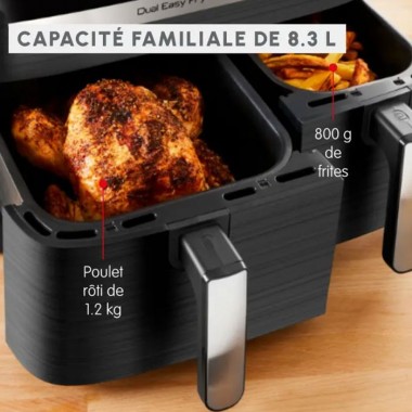 AIR FRYER Moulinex Dual Easy Fry & Grill 8L - 2450W - EZ905B20 - Noir