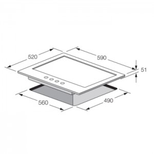 Plaque Encastrable Focus 4F - 60CM - F4008BS - Noir