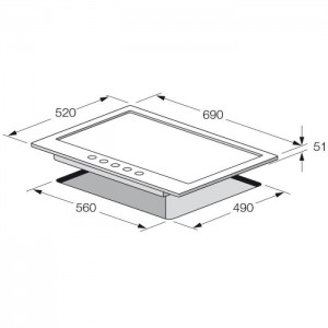 Plaque Encastrable Focus 5F - 70CM - F4003XS - Inox