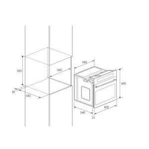 Four Encastrable Focus 60CM - 58L - F721X - Inox