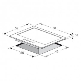 Plaque Encastrable Focus 4F - 60CM - F4002XS - Inox & Noir