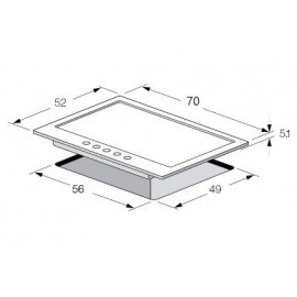 Plaque de Cuisson Encastrable Focus 5F - 70CM - F4078BS - Noir