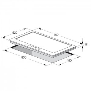 Plaque Encastrable Focus 5F - 86CM - F40789XS - Inox