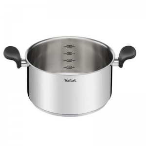 Faitout Tefal 24 cm + couvercle verre - E3084604 - Inox