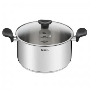 Faitout Tefal 24 cm + couvercle verre - E3084604 - Inox