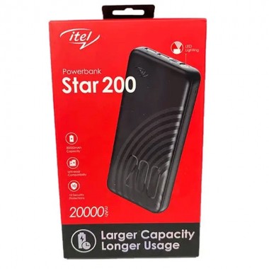 Power Bank Itel 20000 mAh - STAR 200C- Noir
