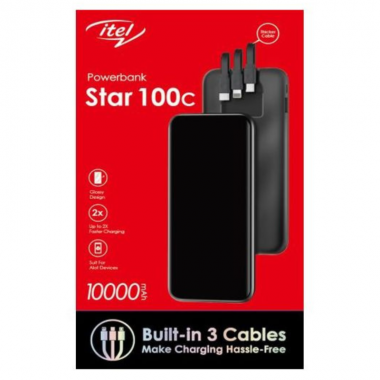 Power Bank Itel 10000 mAh - STAR 100C- Noir