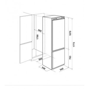 Réfrigérateur Focus Encastrable No Frost - Combiné - 292L - FILO 3200 - Blanc