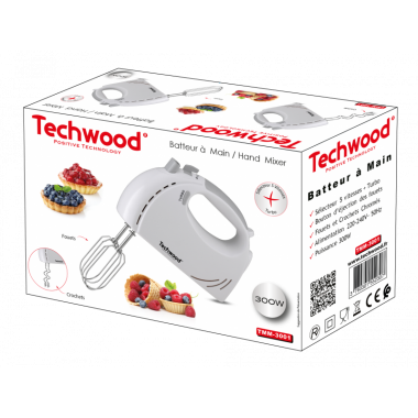 Batteur à main Techwood 300W - TMM-3001 - Blanc