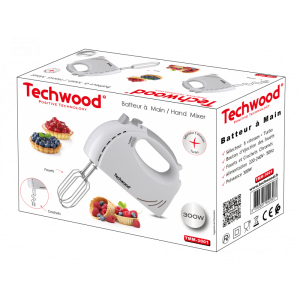 Batteur à main Techwood 300W - TTM-3001 - Blanc