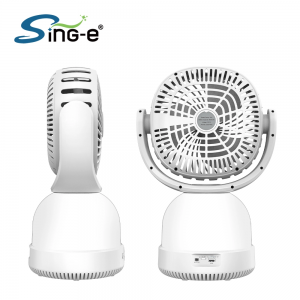 Ventilateur portable Sing-e 3-en-1 : ventilateur, haut-parleur Bluetooth et lampe LED - Zqs-F802 - Blanc