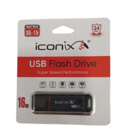 Flash Disque Iconix 16GO - SE-15- Noir