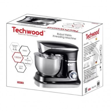 Robot Pétrin TECHWOOD 6.5L - 1300W - TCDR-136 - Noir
