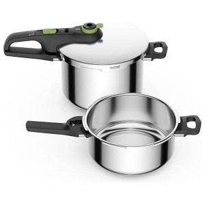 Cocotte Tefal 6L+4L - P2584300 - Inox & Noir