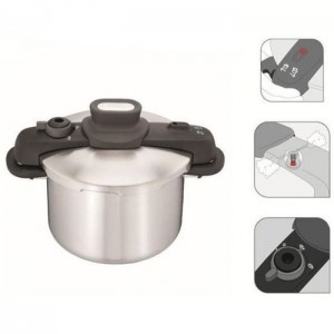 Cocotte Tefal 6L Secure 5 Compact - P3530734  - Noir & Inox