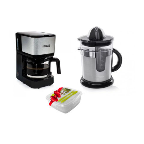 Pack Princess Cafetière Électrique & Presse agrume - Noir & Inox