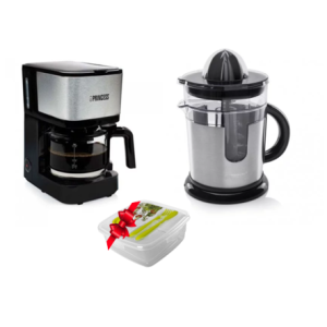 Pack Princess Cafetière Électrique & Presse agrume - Noir & Inox
