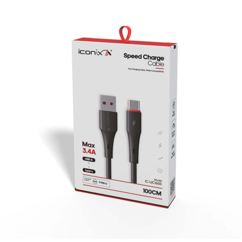 Cable Chargeur Iconix Rapide - IC-UC1655 - Noir