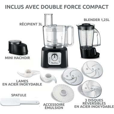 Robot Moulinex Multifonction 3L - 800W - FP546811 - Noir