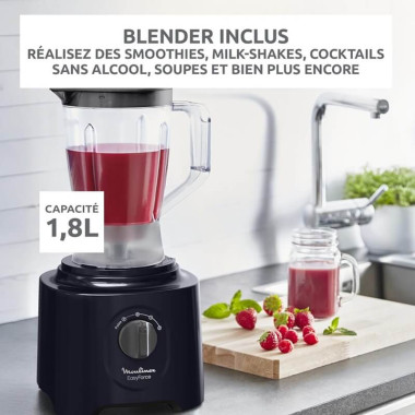 Robot Moulinex Multifonction 2.4L - 800W - FP247810 - Bleu
