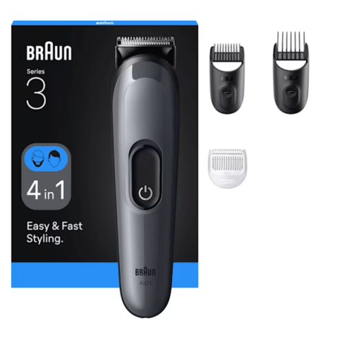 Tondeuse à barbe Braun 4EN1 - AIO3500 - Noir