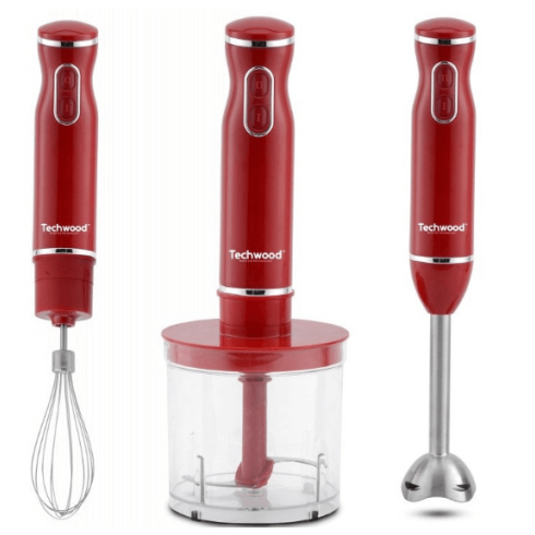 Mixeur Plongeant 3 en 1 Techwood 0.5L - 600W - TMS-9605 - Rouge