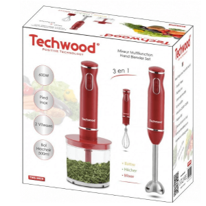 Mixeur Plongeant 3 en 1 Techwood 0.5L - 600W - TMS-9605 - Rouge