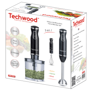 Mixeur Plongeant 3 en 1 Techwood 0.5L - 600W - TMS-9666 - Noir