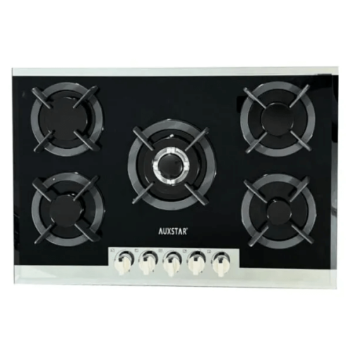 Plaque Encastrable Auxstar 5F - 75CM - 5F Vitre Fonte 500AHD - Noir