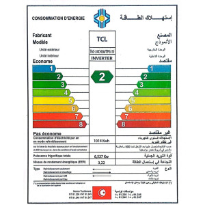 Climatiseur TCL 24000BTU INVERTER Tropicalisé - Chaud & Froid - TAC-24CHSA/TPG11I
