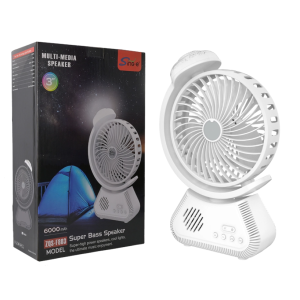 Ventilateur portable rechargeable Sing-e 3en1 - ZQS-F803 - Blanc