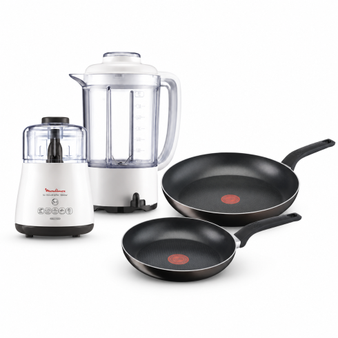 Pack Blender Moulinex  + 2 Poêle Tefal 20cm + 28cm - Moulinex