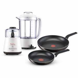 Pack Blender Moulinex  + 2 Poêle Tefal 20cm + 28cm - Moulinex