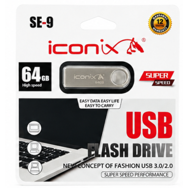 Flash Disque Iconix 64GO - SE-9 - Silver - iconix
