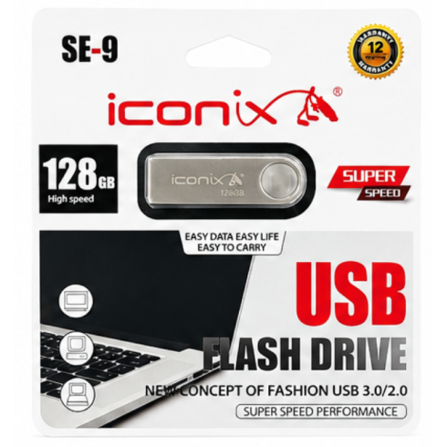 Flash Disque Iconix 128GO - SE-9 - Silver - iconix