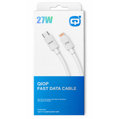 Câble QIOP 27W Type-C vers Lightning 1M – Blanc - Qiop