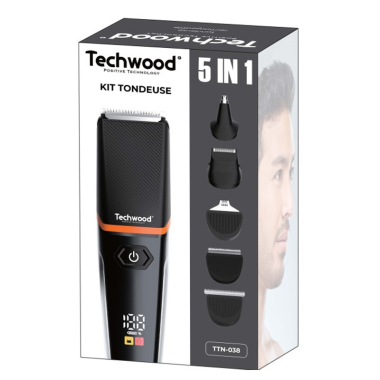 Tondeuse Rechargeable 5-en-1 TECHWOOD - TTN-038 – Noir - Techwood
