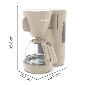 Cafetière Électrique Moulinex 1.25L 1000W - FG2M0B10 - Beige
