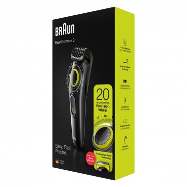 Tondeuse à barbe Braun - BT3221 - Noir & Jaune
