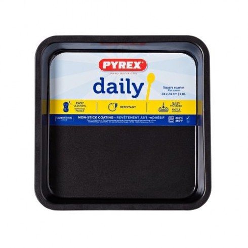 Plat Carré Pyrex 1.8L - 24 x 24 cm - DM26SR6 - Noir
