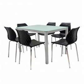 table Serena En Verre 1.50 x 0.9 M Sur Commande - Blanc